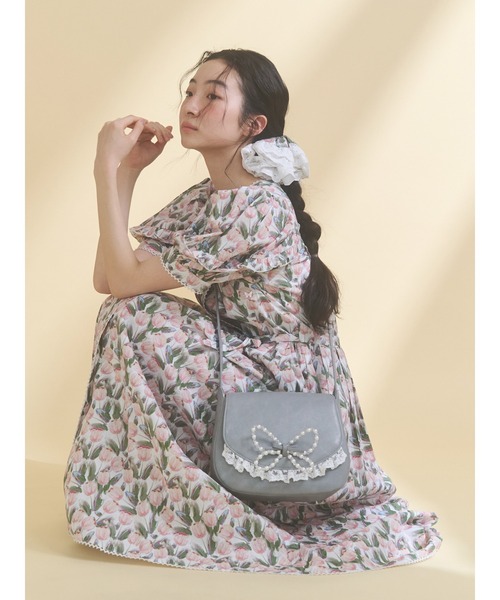 merry jenny（メリージェニー）の「pearl butterfly lace shoulder bag（ショルダーバッグ・レディース・ライトブルー/ブラウン・FREE）」の13枚目の写真