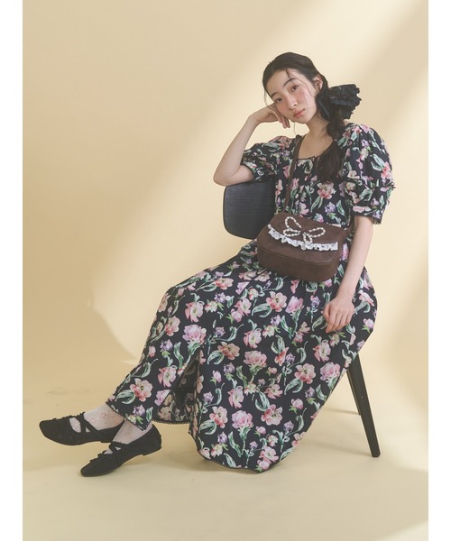 merry jenny（メリージェニー）の「pearl butterfly lace shoulder bag（ショルダーバッグ・レディース・ライトブルー/ブラウン・FREE）」の9枚目の写真