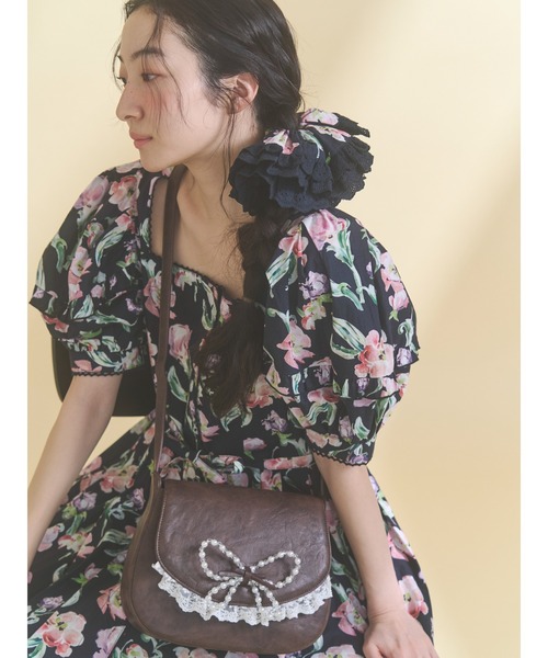 merry jenny（メリージェニー）の「pearl butterfly lace shoulder bag（ショルダーバッグ・レディース・ライトブルー/ブラウン・FREE）」の17枚目の写真