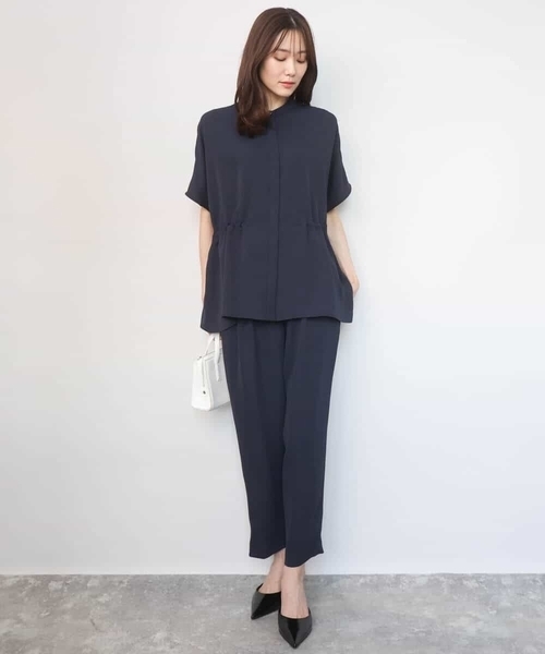 MK MICHEL KLEIN（エムケーミッシェルクラン）の「[UVカット/接触冷感/防シワ/通気性/洗える]テーパードパンツ（スラックス・レディース・ベージュ/ネイビー・38）」の17枚目の写真
