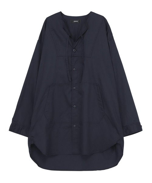 ZUCCa（ズッカ）の「(S)LONG SHIRT（シャツ/ブラウス・レディース・ベージュ/ネイビー/ホワイト・M size）」の3枚目の写真