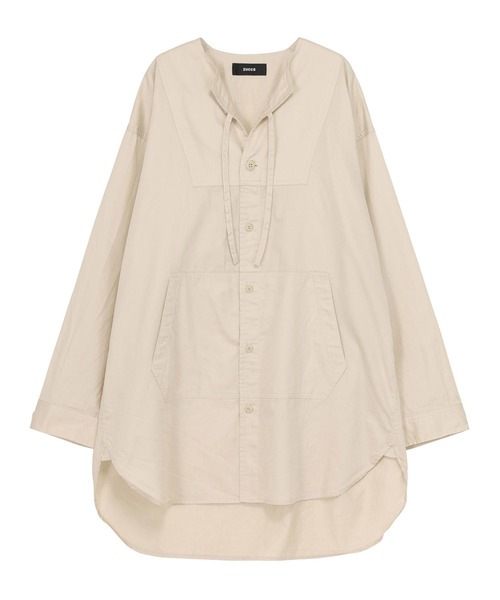 ZUCCa(ズッカ)の「(S)LONG SHIRT / S(シャツ/ブラウス・レディース・ベージュ/ネイビー/ホワイト・M size)」の4枚目の写真