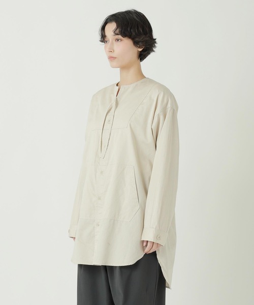 ZUCCa(ズッカ)の「(S)LONG SHIRT / S(シャツ/ブラウス・レディース・ベージュ/ネイビー/ホワイト・M size)」の6枚目の写真