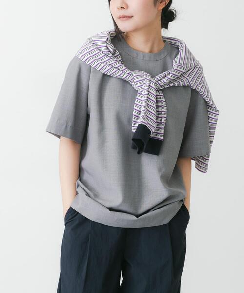 EKAL(エカル)の「『UR TECH DRYLUXE』ハイツイストプルオーバー(Tシャツ/カットソー・レディース・ネイビー/グレー/ブルー系その他・FREE)」の4枚目の写真