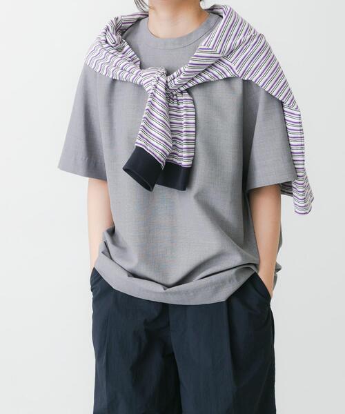 EKAL(エカル)の「『UR TECH DRYLUXE』ハイツイストプルオーバー(Tシャツ/カットソー・レディース・ネイビー/グレー/ブルー系その他・FREE)」の5枚目の写真