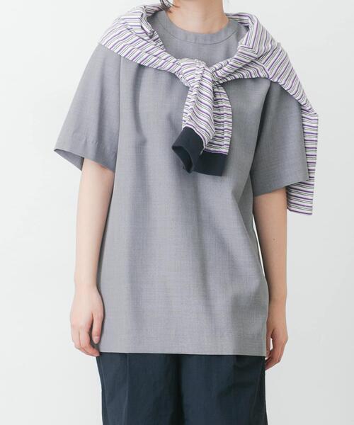 EKAL(エカル)の「『UR TECH DRYLUXE』ハイツイストプルオーバー(Tシャツ/カットソー・レディース・ネイビー/グレー/ブルー系その他・FREE)」の6枚目の写真
