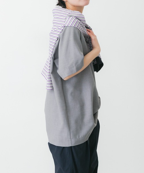 EKAL（エカル）の「『UR TECH』ハイツイストプルオーバー（シャツ/ブラウス・レディース・ネイビー/グレー/ブルー系その他・FREE）」の20枚目の写真