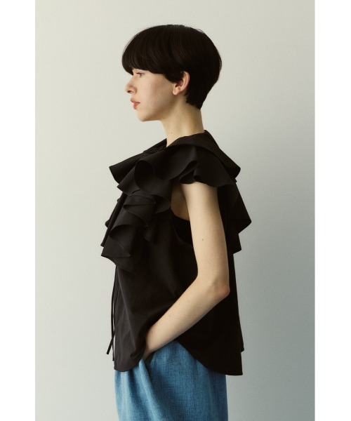 HeRIN.CYE（ヘリンドットサイ）の「Ruffled blouse　　ラッフルブラウス（シャツ/ブラウス・レディース・ホワイト/ライトブルー/ブラック・FREE）」の7枚目の写真