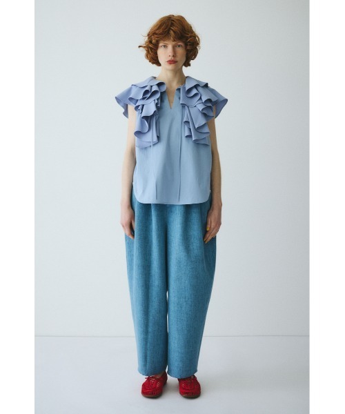 HeRIN.CYE（ヘリンドットサイ）の「Ruffled blouse　　ラッフルブラウス（シャツ/ブラウス・レディース・ホワイト/ライトブルー/ブラック・FREE）」の9枚目の写真