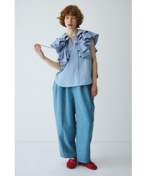 HeRIN.CYE（ヘリンドットサイ）の「Ruffled blouse　　ラッフルブラウス（シャツ/ブラウス・レディース・ホワイト/ライトブルー/ブラック・FREE）」の10枚目の写真