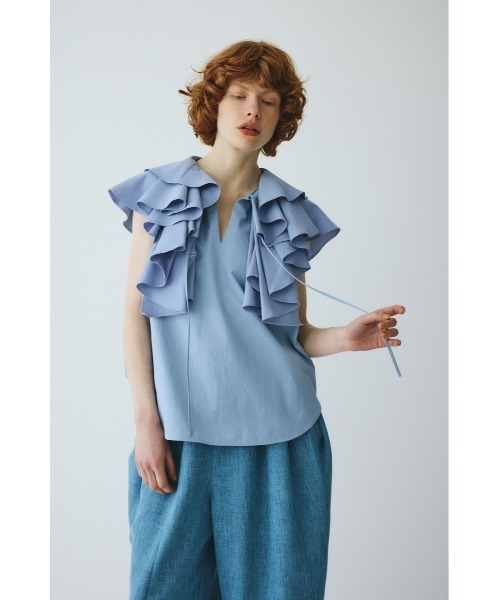 HeRIN.CYE（ヘリンドットサイ）の「Ruffled blouse　　ラッフルブラウス（シャツ/ブラウス・レディース・ホワイト/ライトブルー/ブラック・FREE）」の11枚目の写真