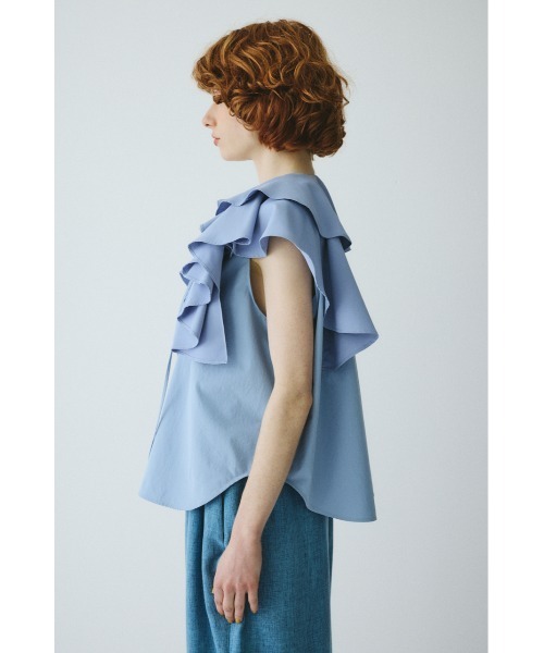 HeRIN.CYE（ヘリンドットサイ）の「Ruffled blouse　　ラッフルブラウス（シャツ/ブラウス・レディース・ホワイト/ライトブルー/ブラック・FREE）」の12枚目の写真