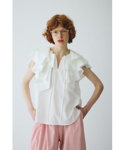 HeRIN.CYE（ヘリンドットサイ）の「Ruffled blouse　　ラッフルブラウス（シャツ/ブラウス・レディース・ホワイト/ライトブルー/ブラック・FREE）」の16枚目の写真