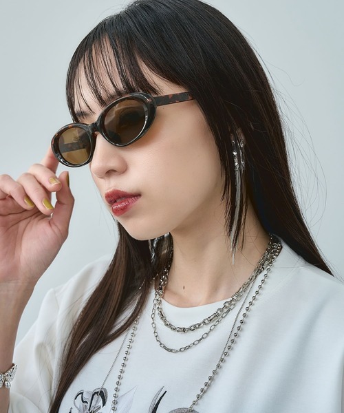 HARE(ハレ)の「オーバルサングラス(HARE)(サングラス・レディース・ブラウン/ブラック・FREE)」の8枚目の写真
