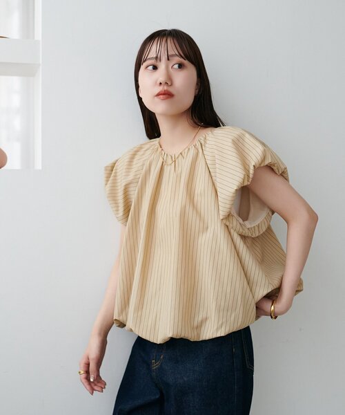 DISCOAT(ディスコート)の「バルーンブラウス(シャツ/ブラウス・レディース・ベージュ系その他/ブラック/オフホワイト/サックスブルー・FREE)」の5枚目の写真