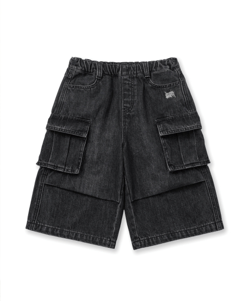 BROWNBREATH KIDS(ブラウンブレスキッズ)の「KIDS BERMUDA CARGO DENIM PANTS - BLACK(その他パンツ・レディース・その他・110/120/130/140/150)」の9枚目の写真
