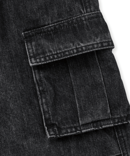 BROWNBREATH KIDS(ブラウンブレスキッズ)の「KIDS BERMUDA CARGO DENIM PANTS - BLACK(その他パンツ・レディース・その他・110/120/130/140/150)」の4枚目の写真