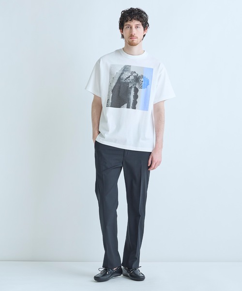 MEN'S BIGI(メンズビギ)の「【THE FASCINATED/ザ ファシネイテッド】コラボ サボテンブルーグラフィックTシャツ(Tシャツ/カットソー・メンズ・ホワイト系その他・03/02)」の5枚目の写真