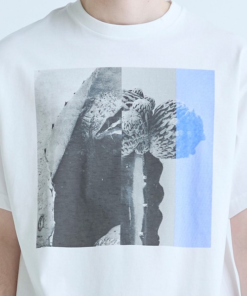 MEN'S BIGI(メンズビギ)の「【THE FASCINATED/ザ ファシネイテッド】コラボ サボテンブルーグラフィックTシャツ(Tシャツ/カットソー・メンズ・ホワイト系その他・03/02)」の4枚目の写真