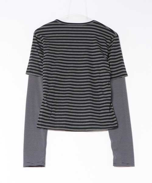 Alvia(アルビア)の「スターレイヤード風ボーダートップス/Tシャツ(Tシャツ/カットソー・レディース・グレー・M)」の12枚目の写真