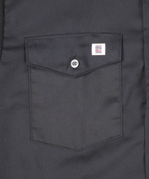 BIG BILL(ビッグビル)の「【T18】【BIGBILL/ビッグビル】PREMIUM SHORT-SLEEVE WORK SHIRT(シャツ/ブラウス・メンズ・ブラック/チャコールグレー/ネイビー/グリーン/タン・LARGE/MEDIUM)」の8枚目の写真