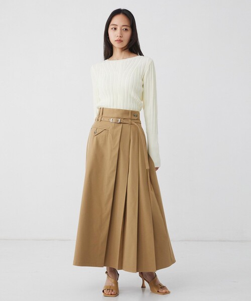 【極美品】UNITED TOKYO アシンメトリー プリーツスカートM相当 2 アシンメトリータックプリーツスカート｜オフィスカジュアル/吸汗/速乾
