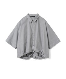 mizuiroind（ミズイロインド）の「mizuiro ind ストライプハーフスリーブバルーンシャツ（シャツ/ブラウス）」