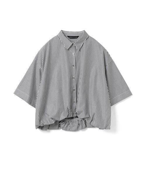 mizuiro ind ストライプハーフスリーブバルーンシャツ（シャツ
