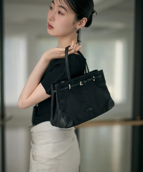 LAULEN（ローレン）の「nylon belted 2way handbag / ナイロンベルテッド2wayハンドバッグ（ハンドバッグ・レディース・ブラウン/ブラック/グレー・FREE）」の11枚目の写真