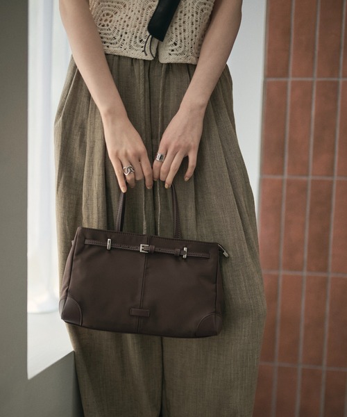LAULEN（ローレン）の「nylon belted 2way handbag / ナイロンベルテッド2wayハンドバッグ（ハンドバッグ・レディース・ブラウン/ブラック/グレー・FREE）」の20枚目の写真