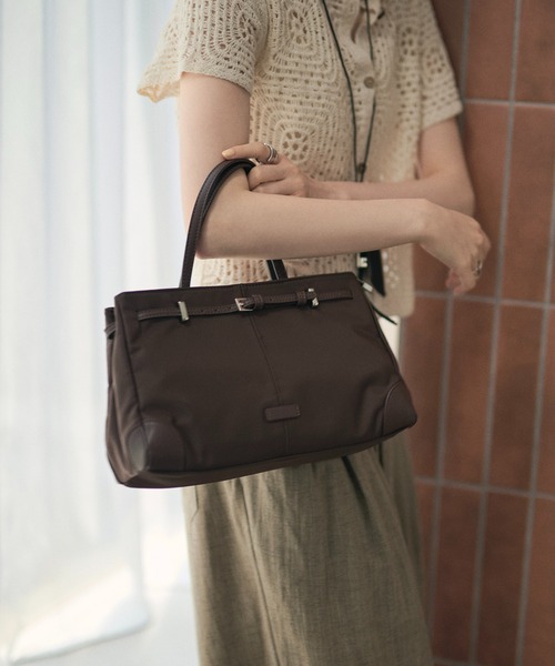 LAULEN（ローレン）の「nylon belted 2way handbag / ナイロンベルテッド2wayハンドバッグ（ハンドバッグ・レディース・ブラウン/ブラック/グレー・FREE）」の18枚目の写真