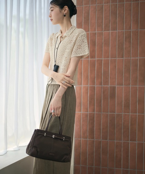 LAULEN（ローレン）の「nylon belted 2way handbag / ナイロンベルテッド2wayハンドバッグ（ハンドバッグ・レディース・ブラウン/ブラック/グレー・FREE）」の21枚目の写真