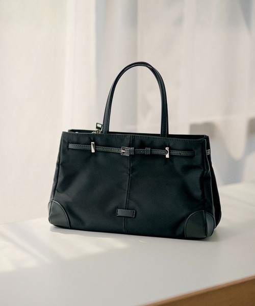 LAULEN（ローレン）の「nylon belted 2way handbag / ナイロンベルテッド2wayハンドバッグ（ハンドバッグ・レディース・ブラウン/ブラック/グレー・FREE）」の10枚目の写真