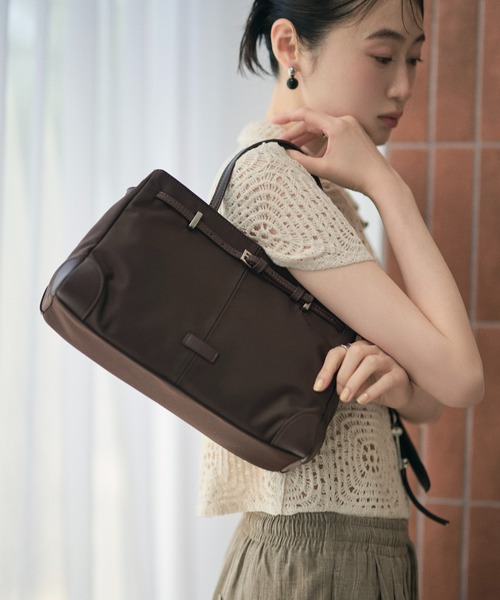 LAULEN（ローレン）の「nylon belted 2way handbag / ナイロンベルテッド2wayハンドバッグ（ハンドバッグ・レディース・ブラウン/ブラック/グレー・FREE）」の17枚目の写真