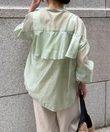 Jena espace merveilleux | 【唯一無二のシアーフリルシャツ】シアーバックラッフルシャツ(シャツ/ブラウス)