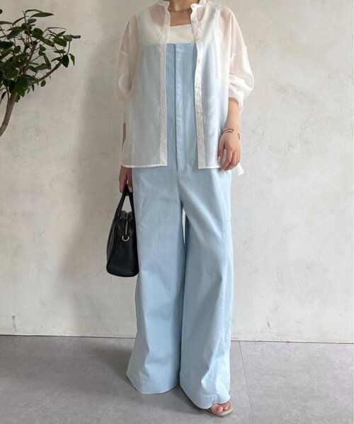 Jena espace merveilleux(ジェナ エスパスメルヴェイユ)の「【唯一無二のシアーフリルシャツ】シアーバックラッフルシャツ(シャツ/ブラウス・レディース・グレー/オフホワイト/グリーン・FREE)」の8枚目の写真