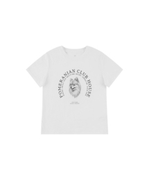 SITP5265 ポメラニアン 半袖Tシャツ_ホワイト