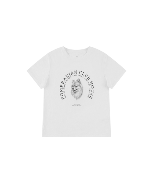 SIYAZU(シヤジュ)の「SITP5265 ポメラニアン 半袖Tシャツ_ホワイト(Tシャツ/カットソー・レディース・ホワイト・ONE)」の1枚目の写真