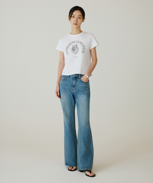 SIYAZU(シヤジュ)の「SITP5265 ポメラニアン 半袖Tシャツ_ホワイト(Tシャツ/カットソー・レディース・ホワイト・ONE)」の4枚目の写真