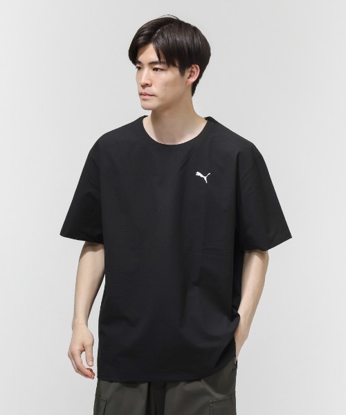PUMA（プーマ）の「プーマ PUMA ESS ELEVATED ウーブン SS クルー（Tシャツ/カットソー・メンズ・サンドグレー/ネイビー/カーキ/ブラック・S/M/L/LL/3L）」の2枚目の写真