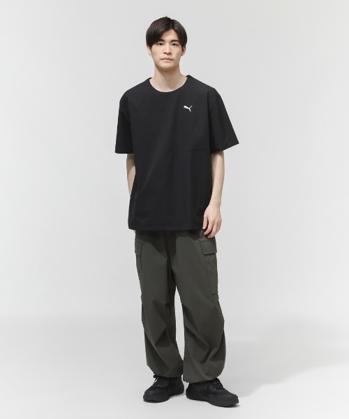PUMA（プーマ）の「プーマ PUMA ESS ELEVATED ウーブン SS クルー（Tシャツ/カットソー・メンズ・サンドグレー/ネイビー/カーキ/ブラック・S/M/L/LL/3L）」の8枚目の写真