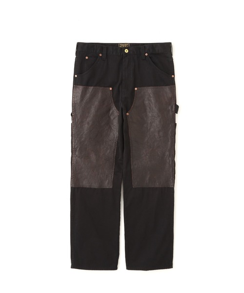 Schott(ショット)の「Schott/ショット/LEATHER COMB. DOUBLE KNEE PANTS/レザーコンビ ダブルニーパンツ(その他パンツ・メンズ・ブラック/ダークブラウン・30/36/34/32)」の15枚目の写真