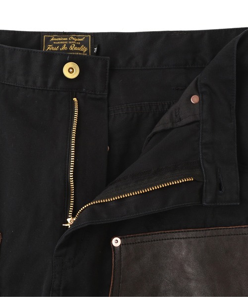 Schott(ショット)の「Schott/ショット/LEATHER COMB. DOUBLE KNEE PANTS/レザーコンビ ダブルニーパンツ(その他パンツ・メンズ・ブラック/ダークブラウン・30/36/34/32)」の18枚目の写真