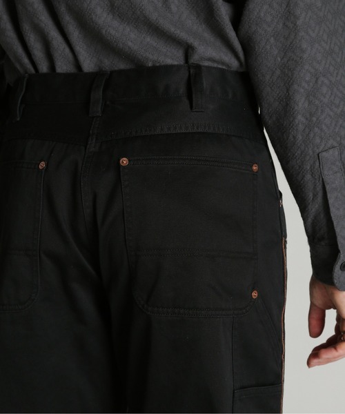 Schott(ショット)の「Schott/ショット/LEATHER COMB. DOUBLE KNEE PANTS/レザーコンビ ダブルニーパンツ(その他パンツ・メンズ・ブラック/ダークブラウン・30/36/34/32)」の9枚目の写真