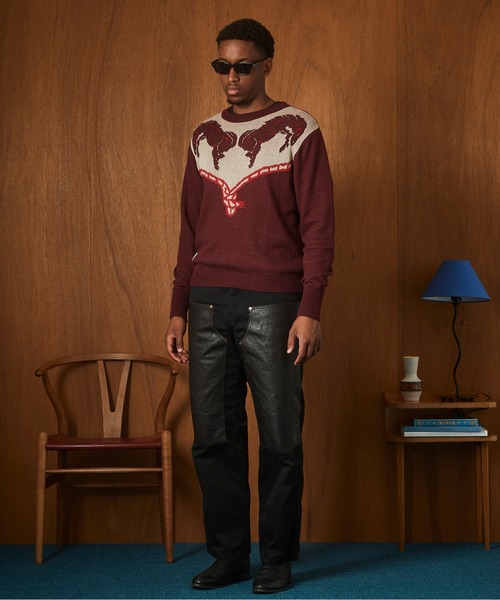Schott(ショット)の「Schott/ショット/LEATHER COMB. DOUBLE KNEE PANTS/レザーコンビ ダブルニーパンツ(その他パンツ・メンズ・ブラック/ダークブラウン・30/36/34/32)」の3枚目の写真