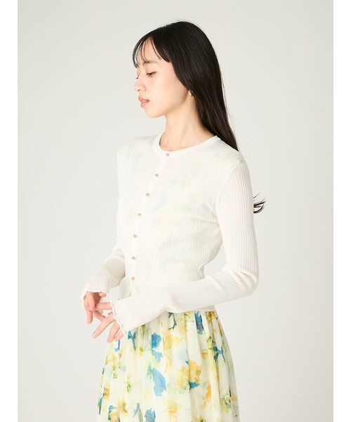 FRAY I.D（フレイアイディー）の「シルクコットンシアーリブカーディガン（カーディガン/ボレロ・レディース・ブラック/シルバー/ターコイズブルー/ホワイト・F）」の14枚目の写真