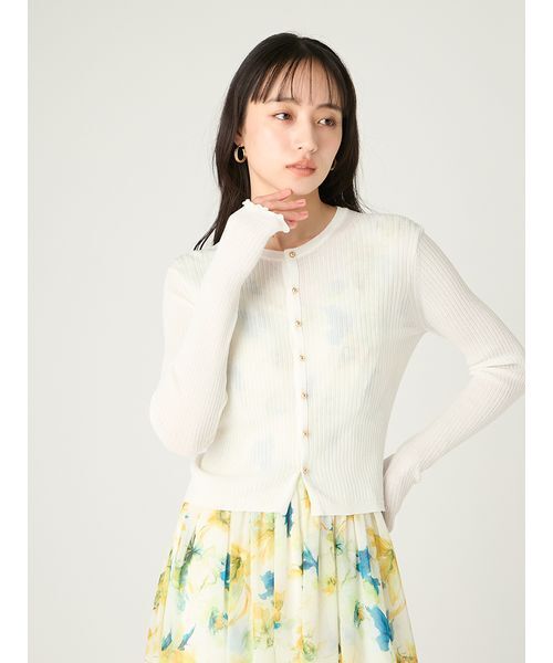 FRAY I.D（フレイアイディー）の「シルクコットンシアーリブカーディガン（カーディガン/ボレロ・レディース・ブラック/シルバー/ターコイズブルー/ホワイト・F）」の8枚目の写真