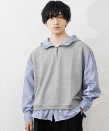【MinoriTY】シャツドッキングパーカー メンズ 春服 夏服 ユニセックス