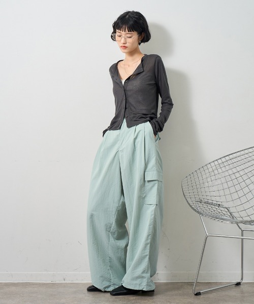 NOGLE（ノグル）の「【NOGLE/ノグル】ナイロンカーゴパンツ（カーゴパンツ・レディース・ホワイト/チャコール/ブラック/ミント・S/M）」の8枚目の写真