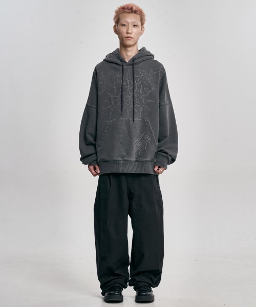 AJOBYAJO（アジョバイアジョ）の「[PBA] SB VNJ Logo Washed Hoodie [CHARCOAL]（パーカー・メンズ・その他・LARGE/X-LARGE）」の7枚目の写真